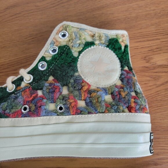 ❤️Converse Upcycle Chuck 70 Hi Crochet Blankets Sz 8.5 Men Premium Shoes A09228C - Picture 10 of 12